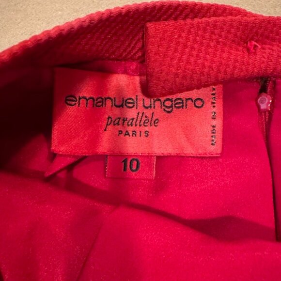 Emanuel Ungaro Red Wool/Silk Blend Pencil Skirt - Size 2 - Picture 7 of 10